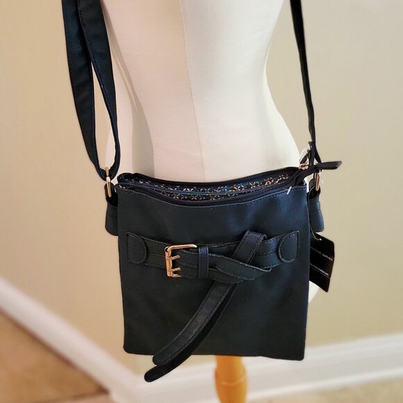 Wilsons Leather Handbags - Wilsons Leather Black Rivet Crossbody Purse Handbag,Navy Blue with original Tags